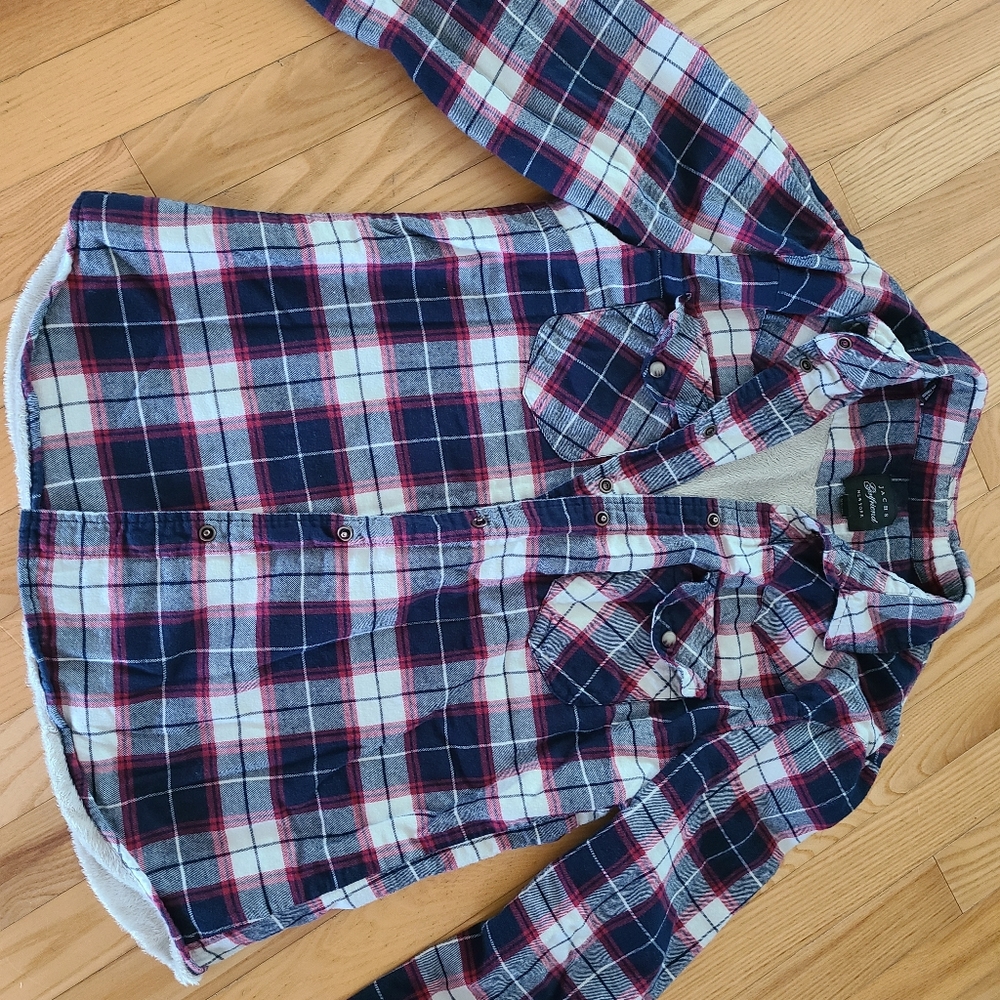 Ladies lined plaid shirt